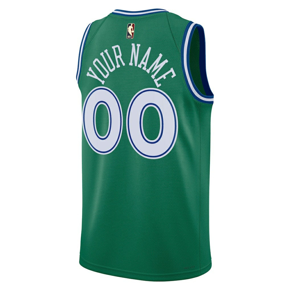 Dallas Mavericks Unisex Swingman Custom Jersey Classic Editi- Green