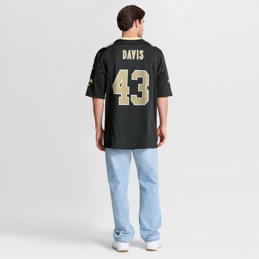 Michael Davis New Orleans Saints Team Game Jersey Black