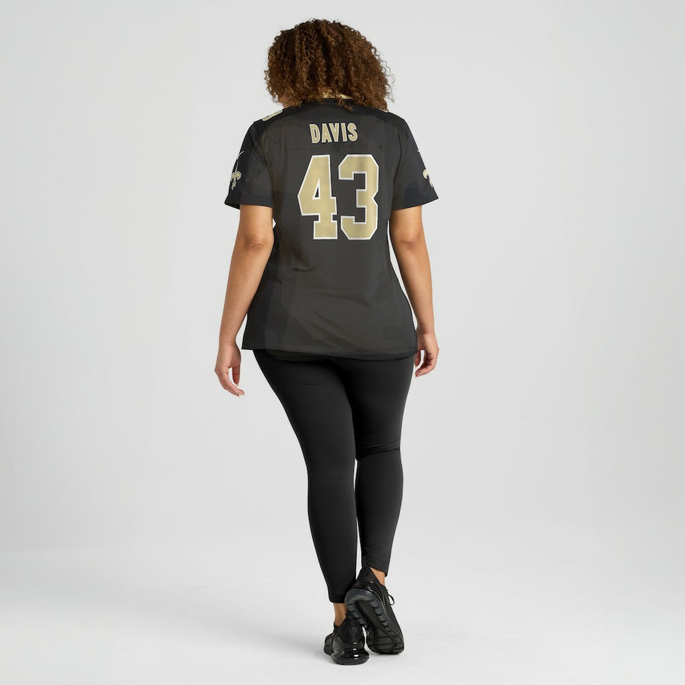 Michael Davis New Orleans Saints Women's Team Game Jersey Black
