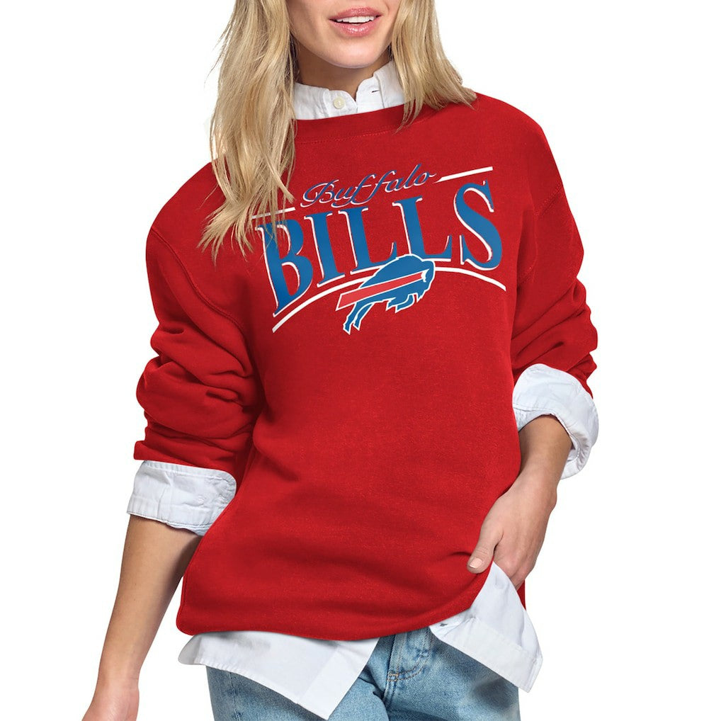 Buffalo Bills Starter Women's Arch Stripe Fleece Sweatshirt Red
