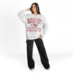Kansas City Chiefs Gameday Couture Women's Whiteout Oversized Premium Fleece Sweatshirt Arctic Camo