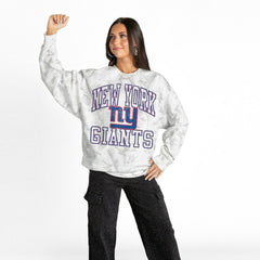 New York Giants Gameday Couture Women's Whiteout Oversized Premium Fleece Sweatshirt Arctic Camo