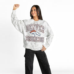 Denver Broncos Gameday Couture Women's Whiteout Oversized Premium Fleece Sweatshirt Arctic Camo