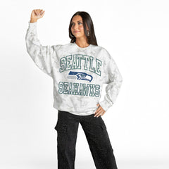 Seattle Seahawks Gameday Couture Women's Whiteout Oversized Premium Fleece Sweatshirt Arctic Camo