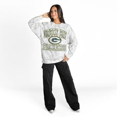 Green Bay Packers Gameday Couture Women's Whiteout Oversized Premium Fleece Sweatshirt Arctic Camo