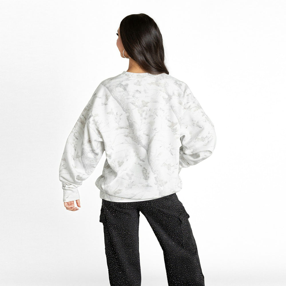 Tampa Bay Buccaneers Gameday Couture Women's Whiteout Oversized Premium Fleece Sweatshirt Arctic Camo