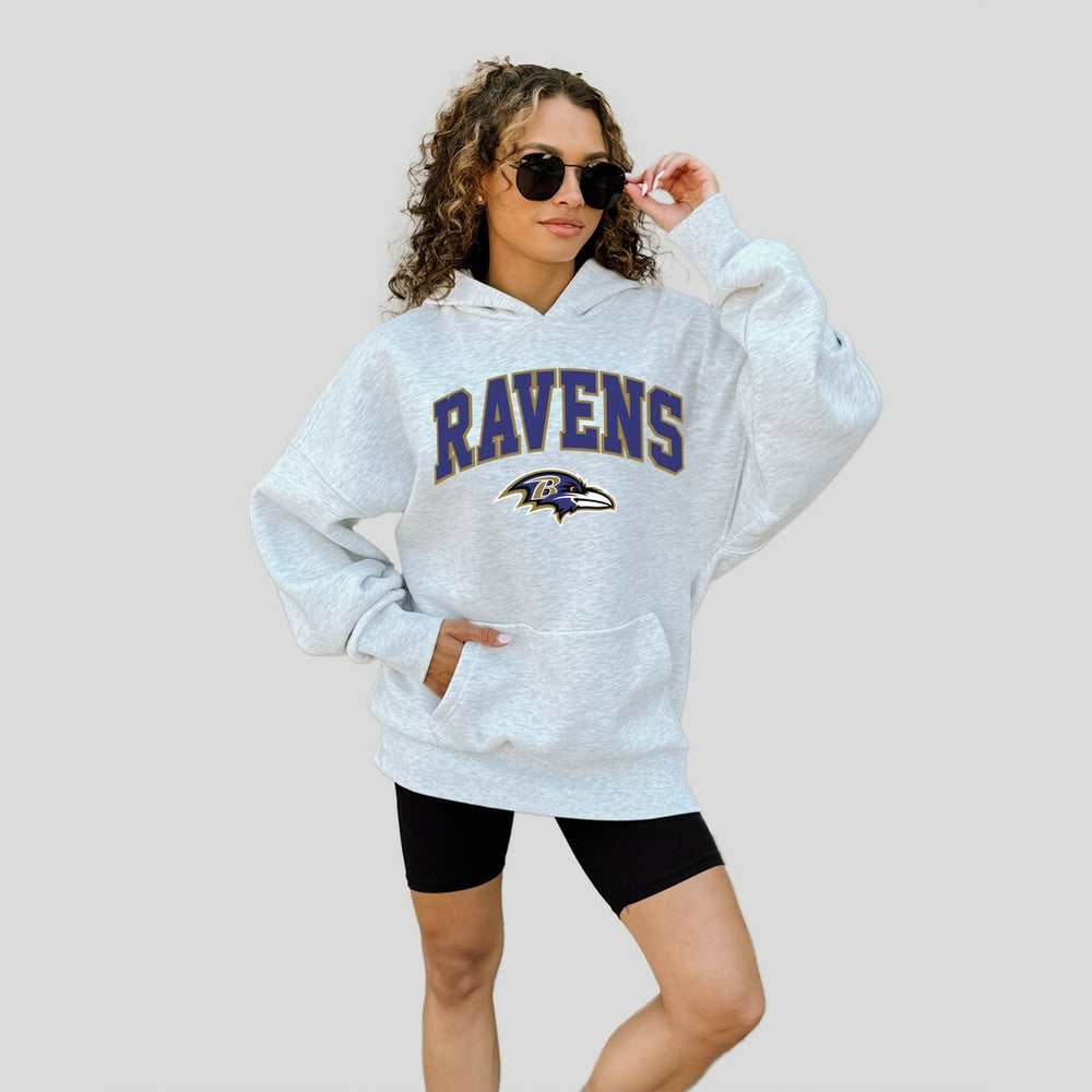 Baltimore Ravens Gameday Couture Women's Fan Edition Premium Weight Hoodie Ash