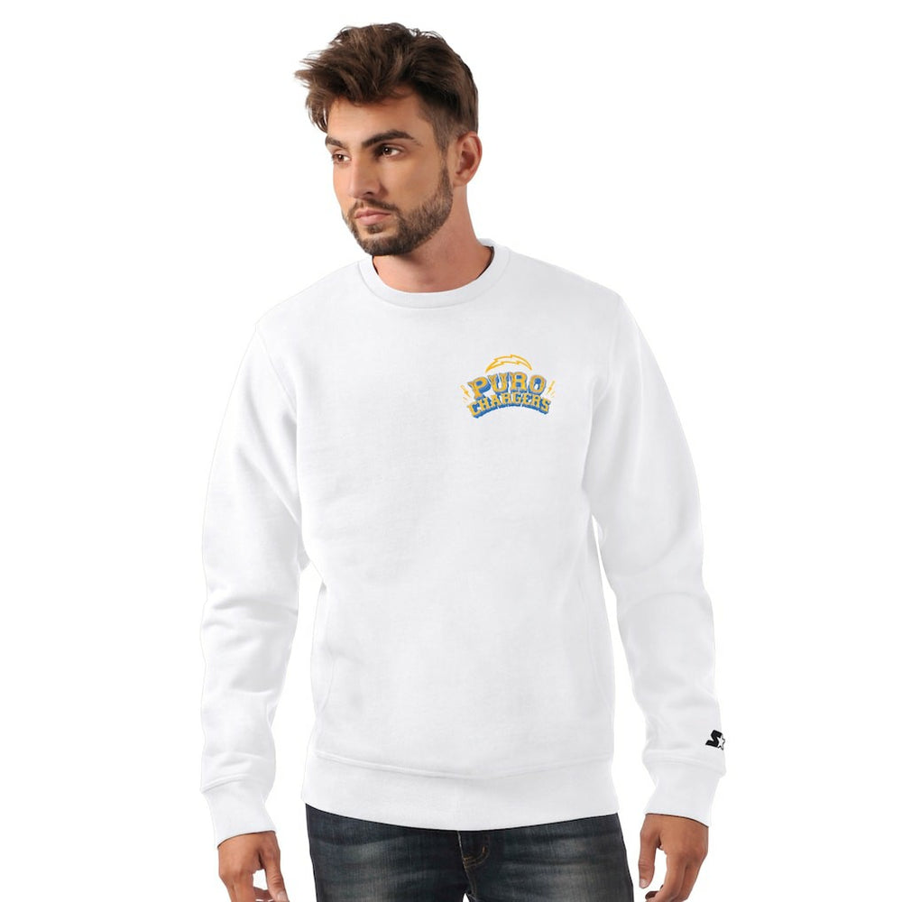 Los Angeles Chargers Starter Classic Puro Crew Neck Sweatshirt White