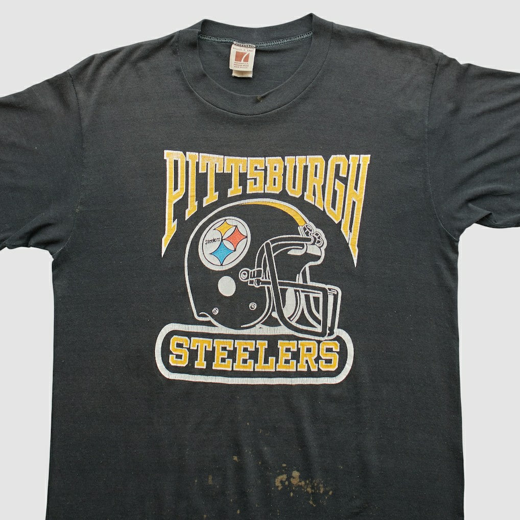 Pittsburgh Steelers Logo 7 80s T-Shirt Black Vintage