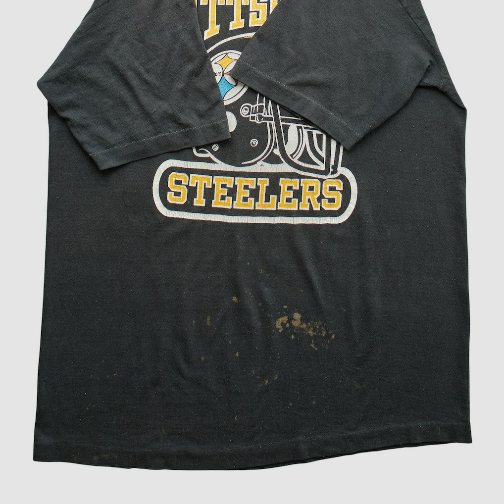 Pittsburgh Steelers Logo 7 80s T-Shirt Black Vintage