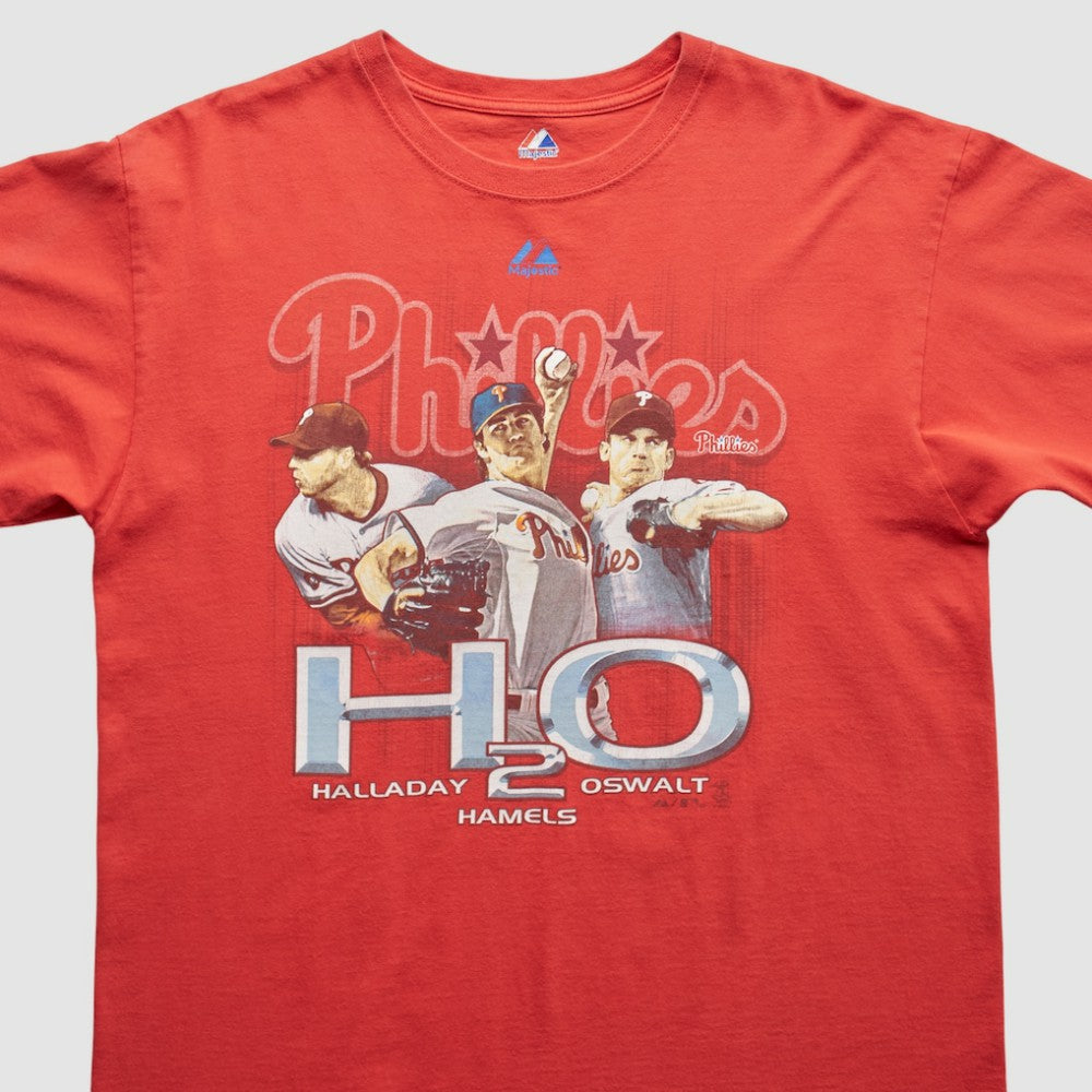 Philadelphia Phillies Majestic 2010 T-Shirt - Red - M by Fanatics Real Vintage T-shirts