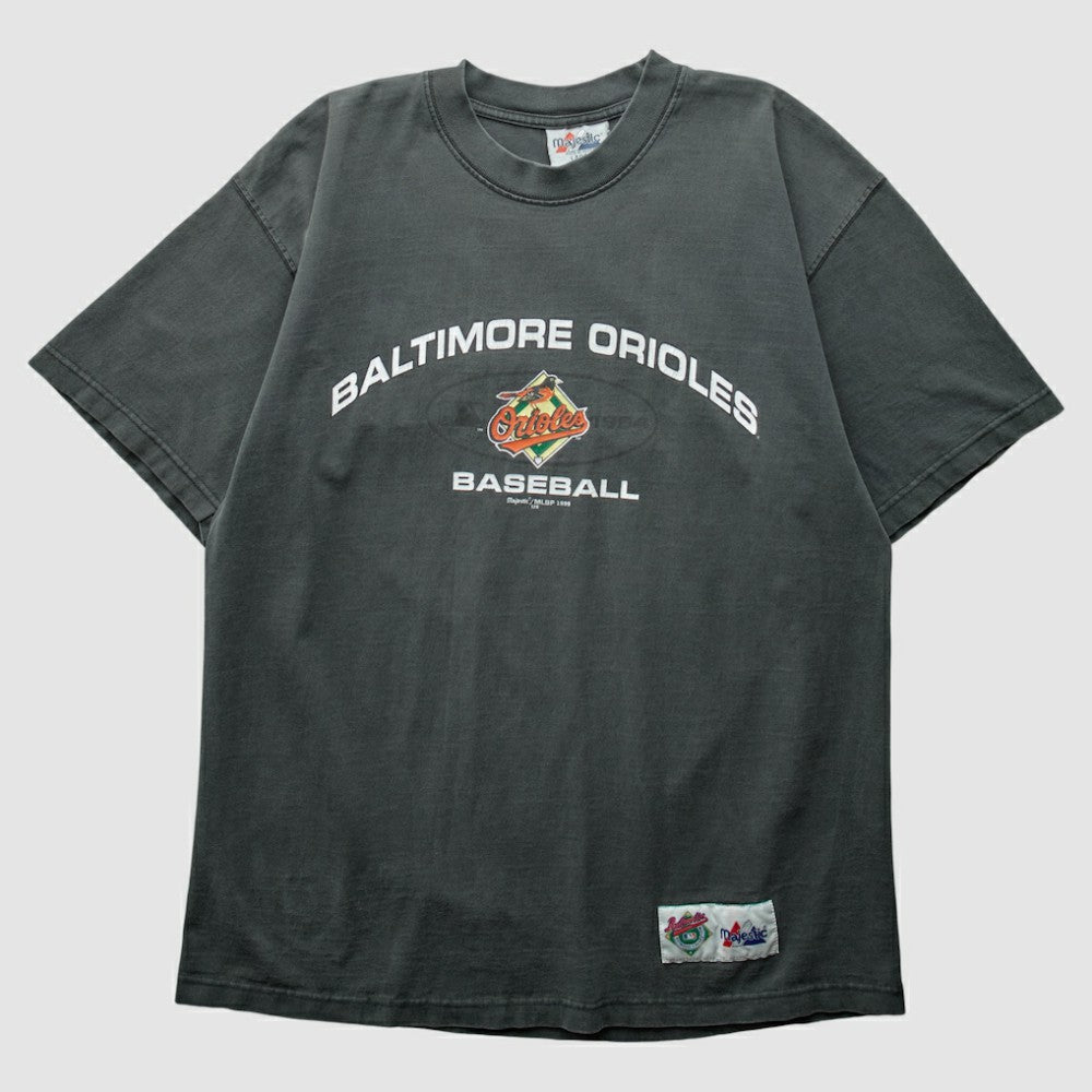 Baltimore Orioles Majestic 1999 T-Shirt - Charcoal - XS by Fanatics Real Vintage T-shirts