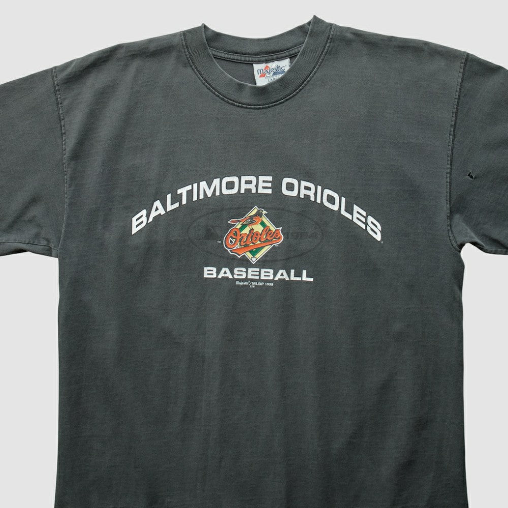 Baltimore Orioles Majestic 1999 T-Shirt - Charcoal - XS by Fanatics Real Vintage T-shirts