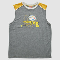Pittsburgh Steelers NFL 2000s Pullover Tank Heather Gray Vintage