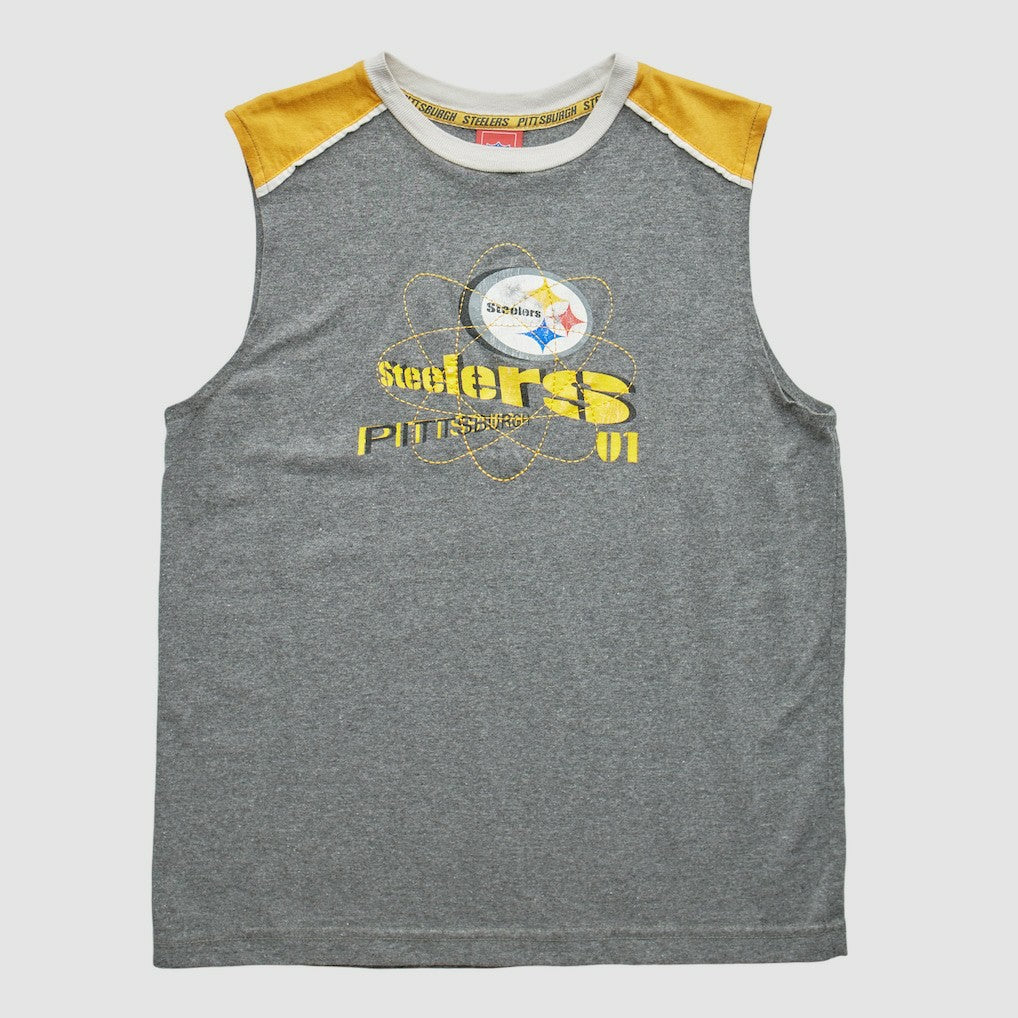 Pittsburgh Steelers NFL 2000s Pullover Tank Heather Gray Vintage