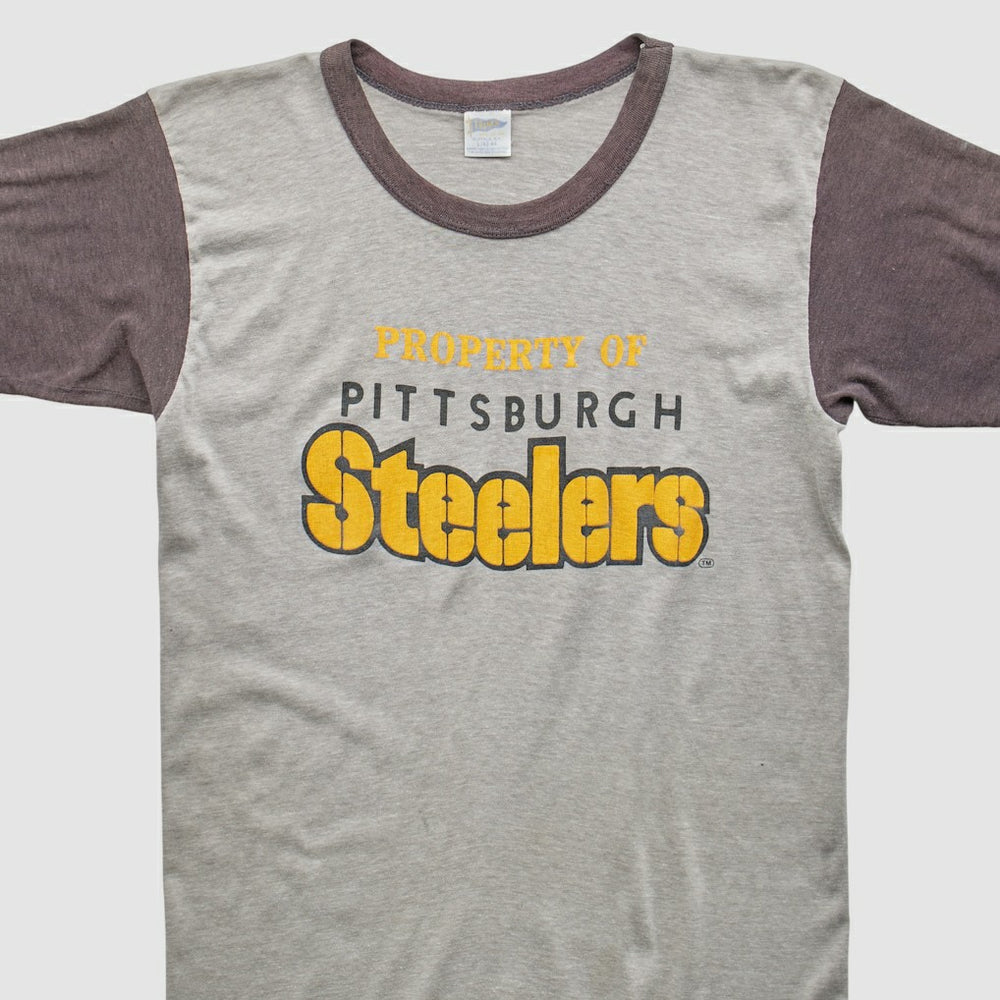 Pittsburgh Steelers Trench 80s T-Shirt Heather Gray Vintage