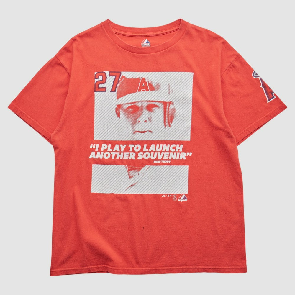 Los Angeles Angels Majestic 2000s T-Shirt - Red - M by Fanatics Real Vintage T-shirts