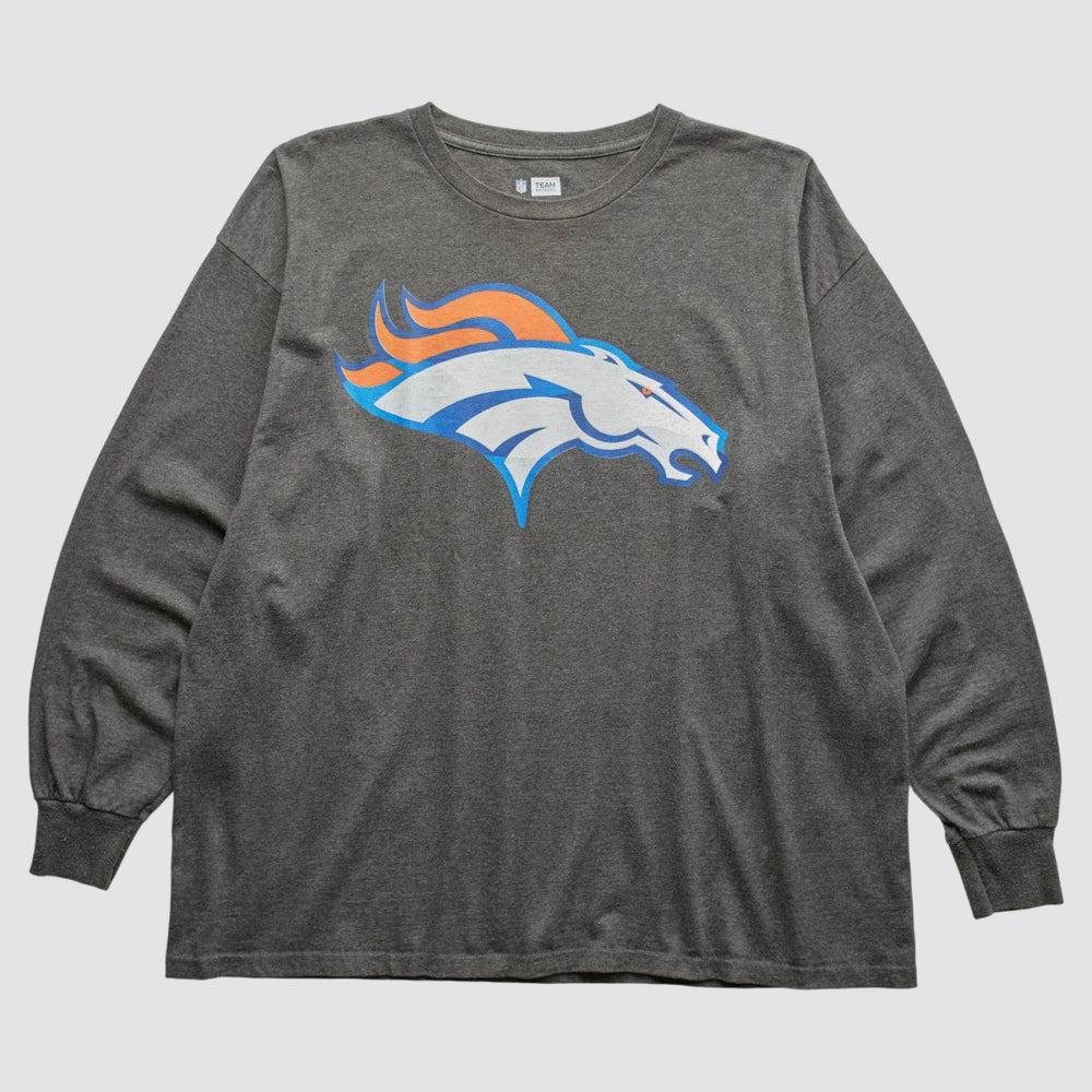 Denver Broncos 2010s Long Sleeve T-Shirt Dark Heather Gray Vintage