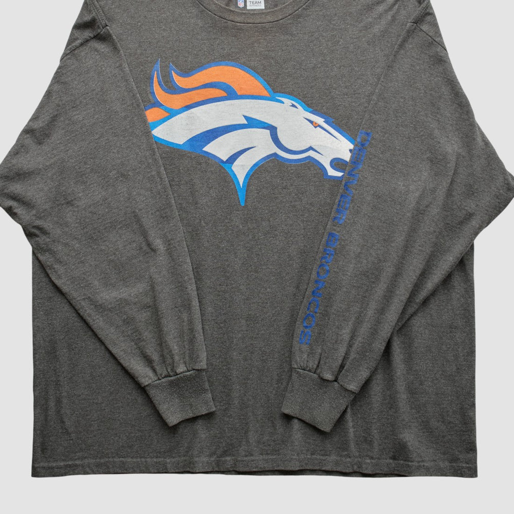 Denver Broncos 2010s Long Sleeve T-Shirt Dark Heather Gray Vintage