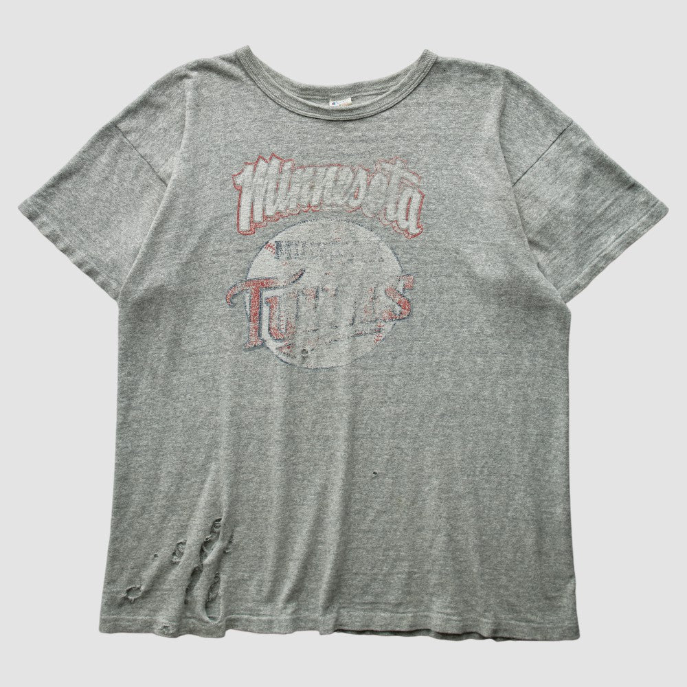 Minnesota Twins 80s T-Shirt - Heather Gray - L by Fanatics Real Vintage T-shirts
