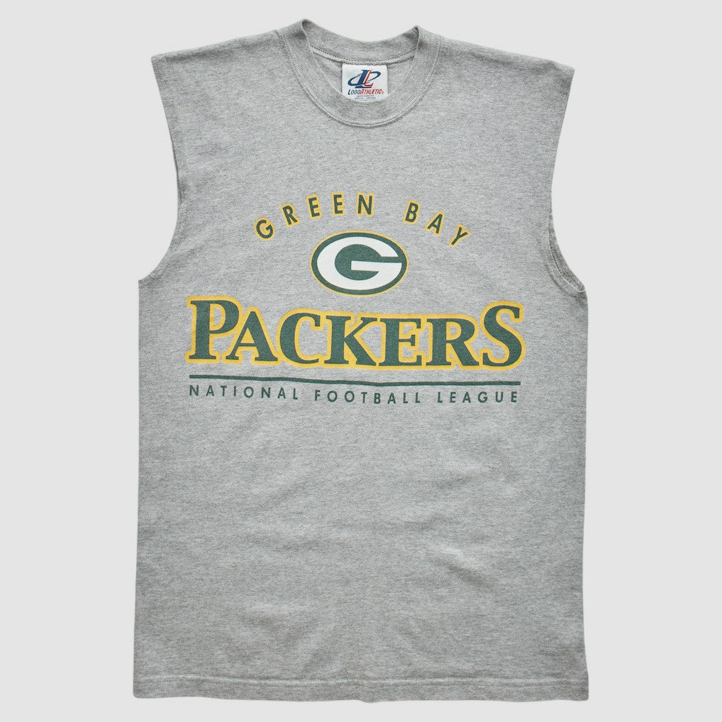 Green Bay Packers Logo Athletic 2000s Tank Heather Gray Vintage