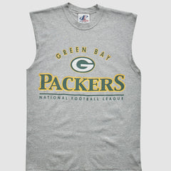 Green Bay Packers Logo Athletic 2000s Tank Heather Gray Vintage
