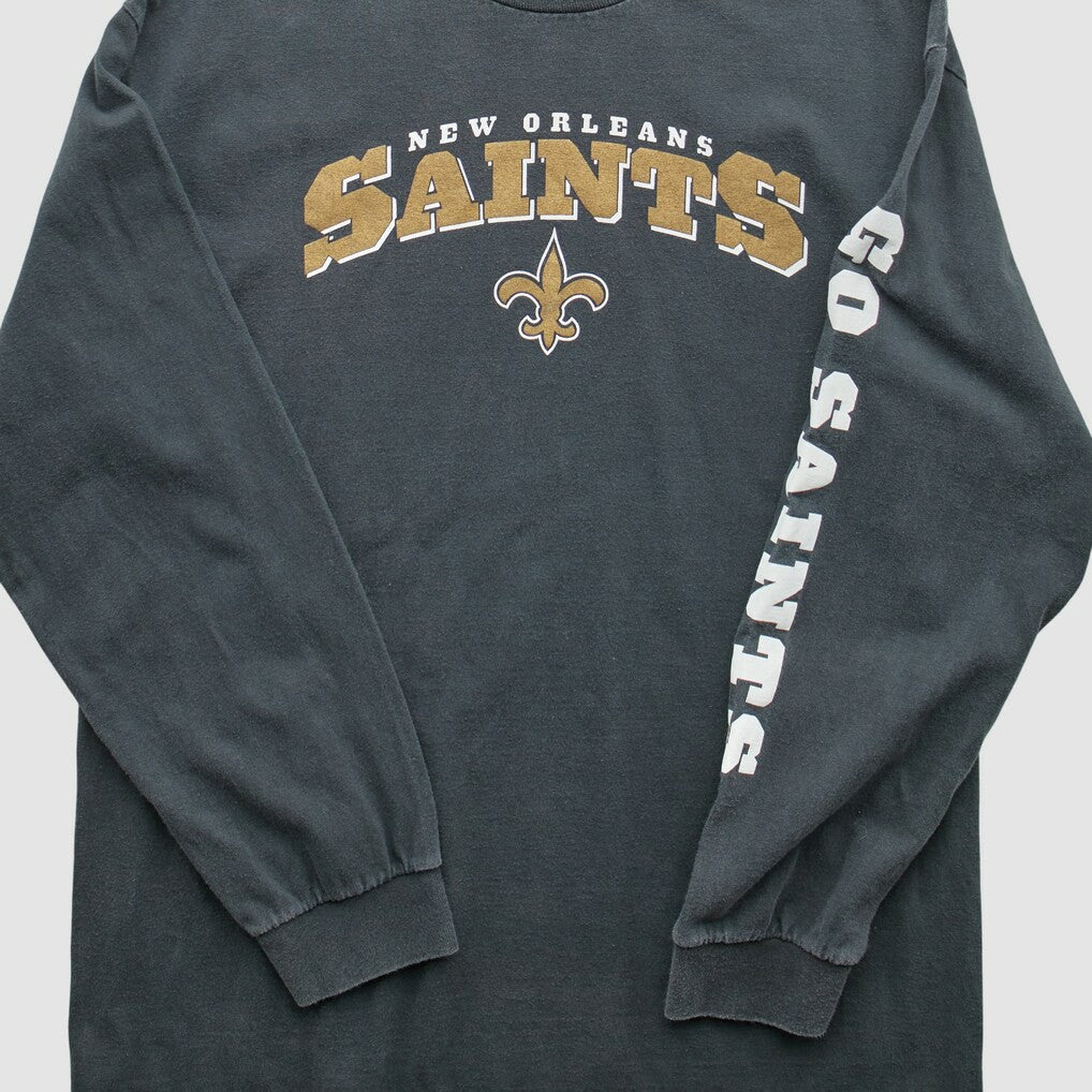 New Orleans Saints NFL 2000s Long Sleeve T-Shirt Black Vintage