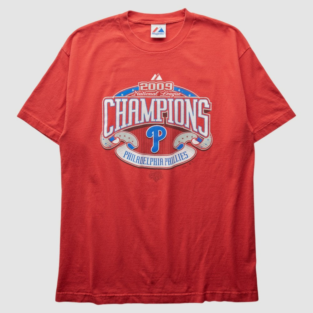 Philadelphia Phillies Majestic 2009 T-Shirt - Red - M by Fanatics Real Vintage T-shirts
