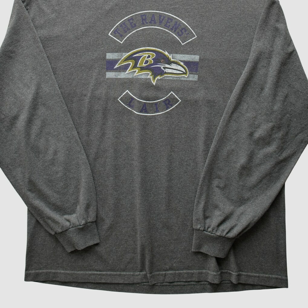 Baltimore Ravens NFL 2010s Long Sleeve T-Shirt Dark Heather Gray Vintage