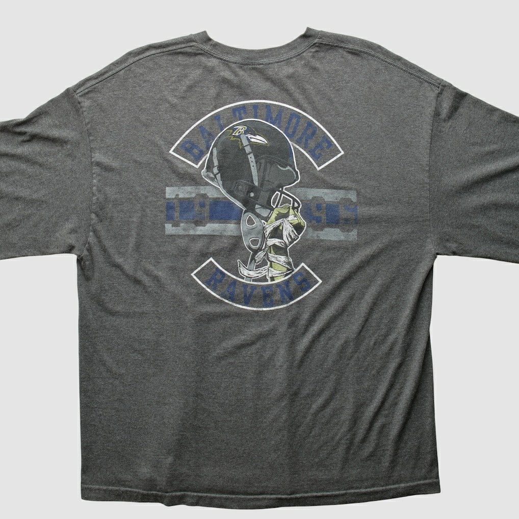 Baltimore Ravens NFL 2010s Long Sleeve T-Shirt Dark Heather Gray Vintage