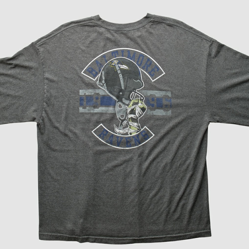 Baltimore Ravens NFL 2010s Long Sleeve T-Shirt Dark Heather Gray Vintage
