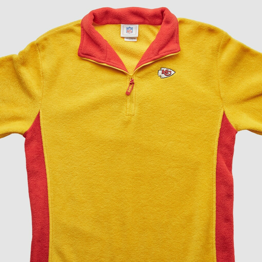 Kansas City Chiefs NFL 2000s 1/4 Zip Sweatshirt Yellow Vintage