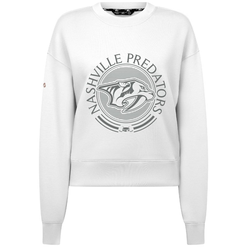 NHL Nashville Predators Levelwear Women's Slate & Snow Sponge Tri-Blend Sweatshirt - White