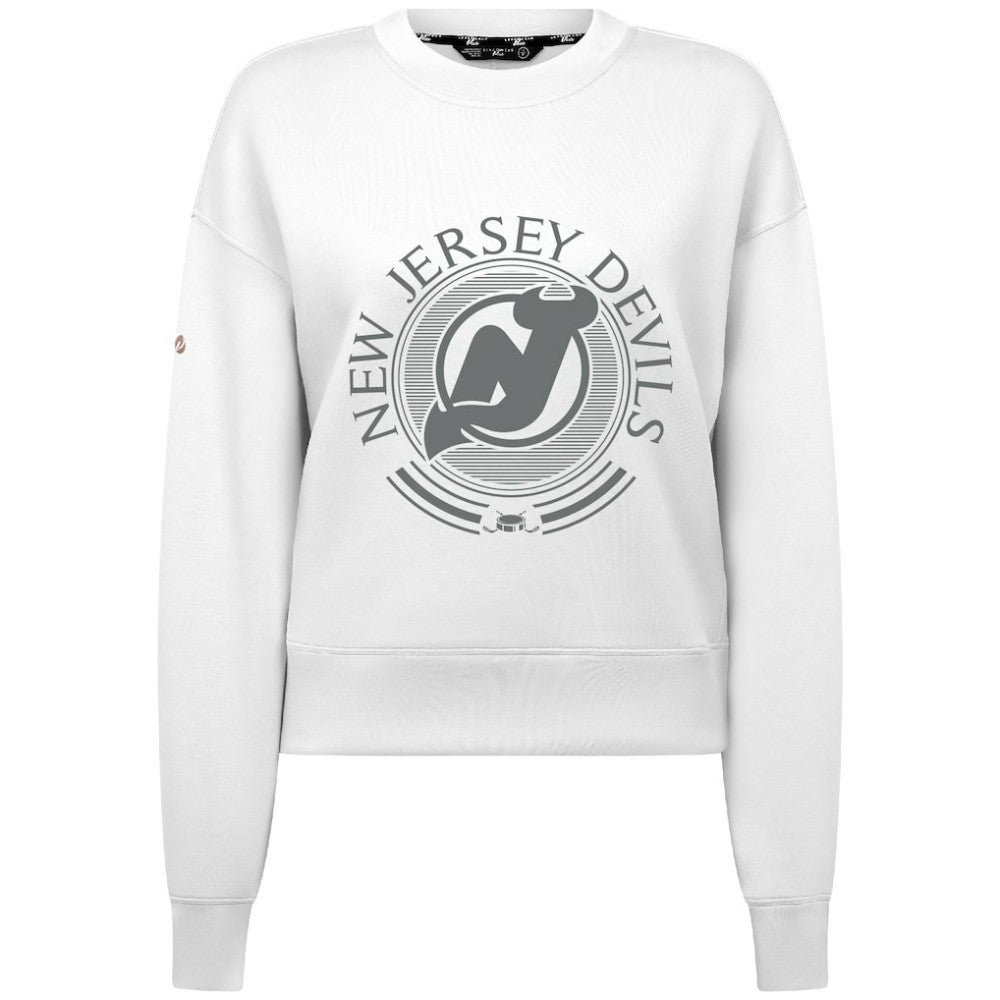 NHL New Jersey Devils Levelwear Women's Slate & Snow Sponge Tri-Blend Sweatshirt - White
