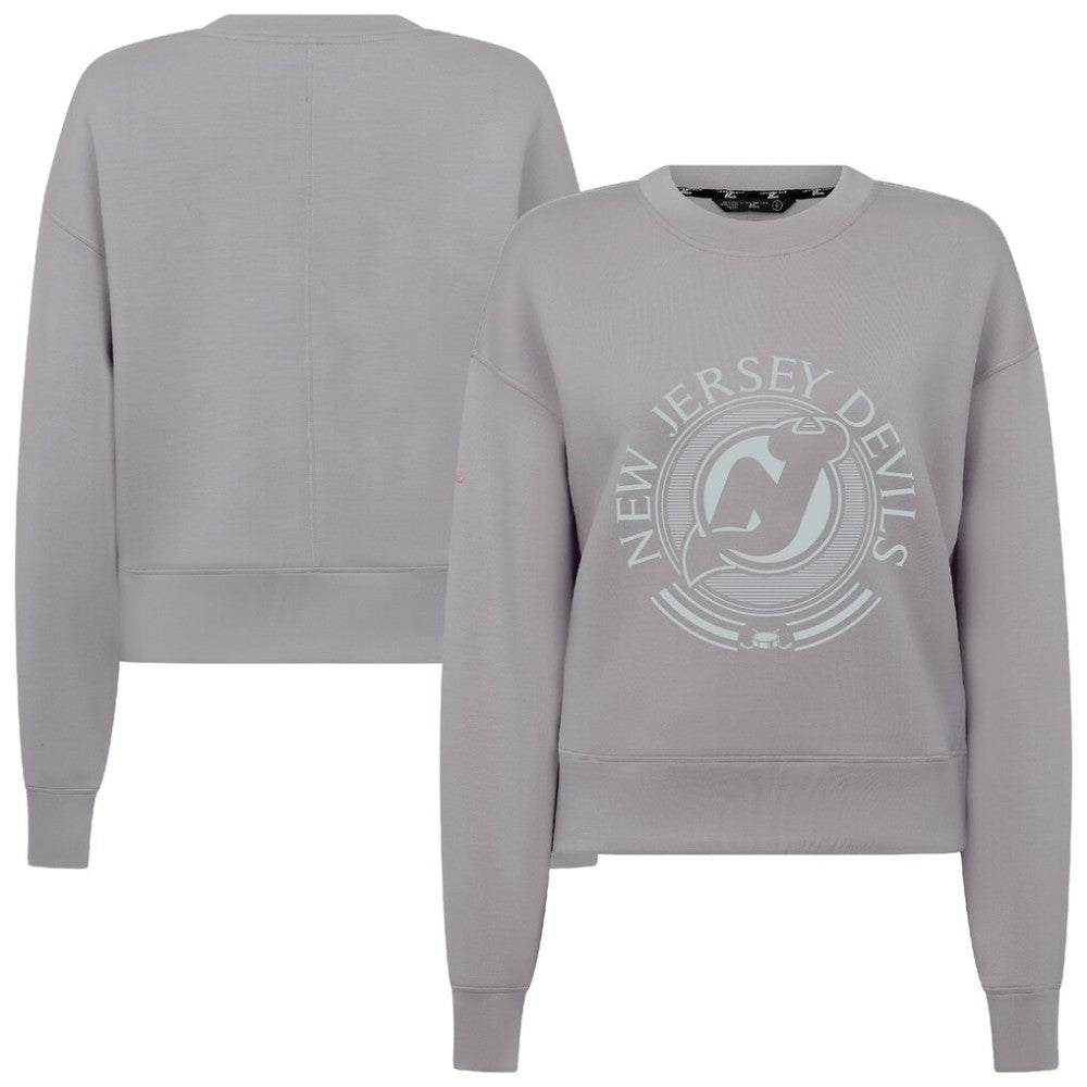 NHL New Jersey Devils Levelwear Women's Slate & Snow Sponge Tri-Blend Sweatshirt - Gray