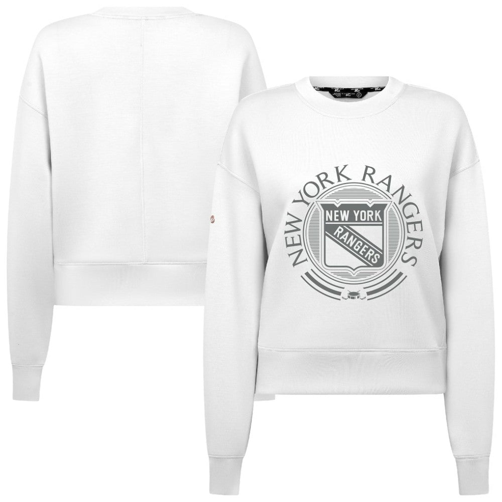 NHL New York Rangers Levelwear Women's Slate & Snow Sponge Tri-Blend Sweatshirt - White