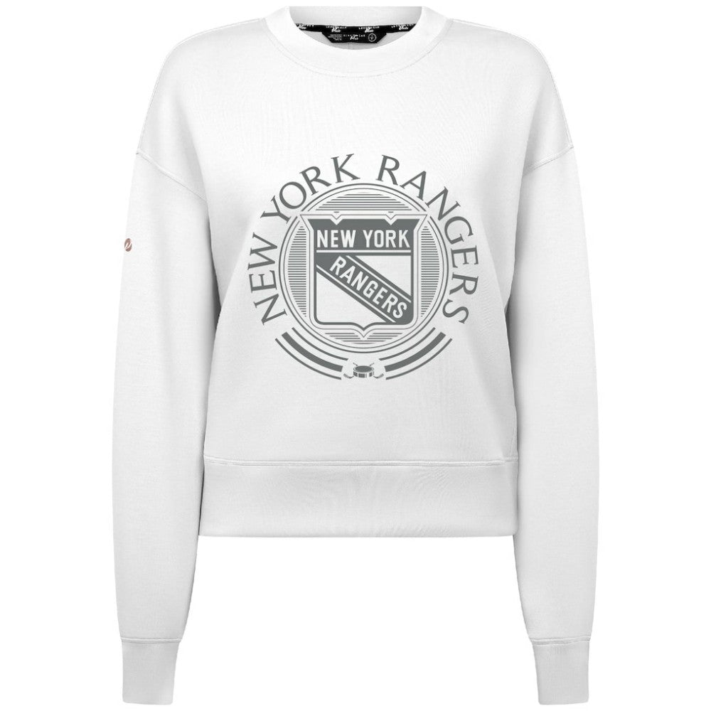 NHL New York Rangers Levelwear Women's Slate & Snow Sponge Tri-Blend Sweatshirt - White