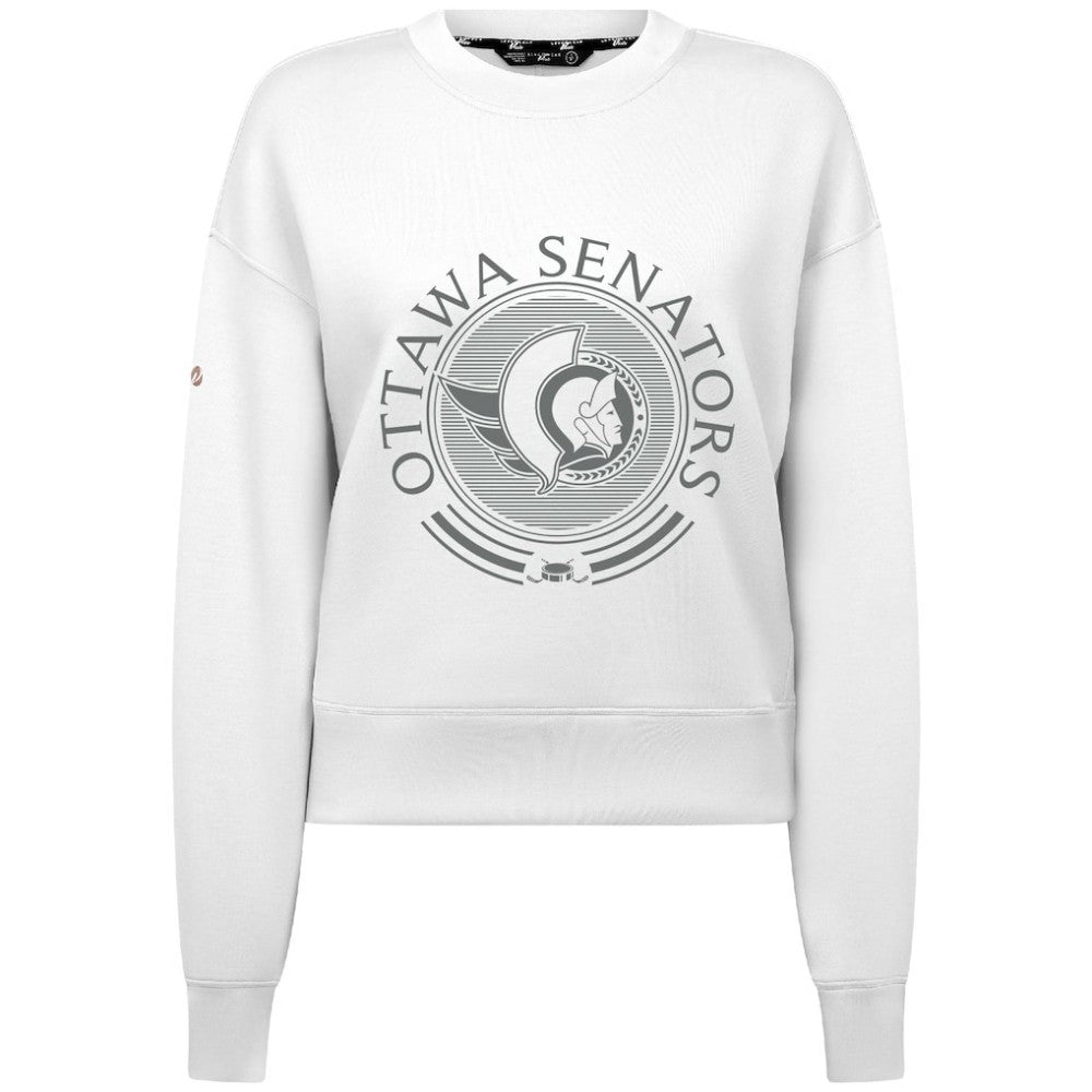NHL Ottawa Senators Levelwear Women's Slate & Snow Sponge Tri-Blend Sweatshirt - White