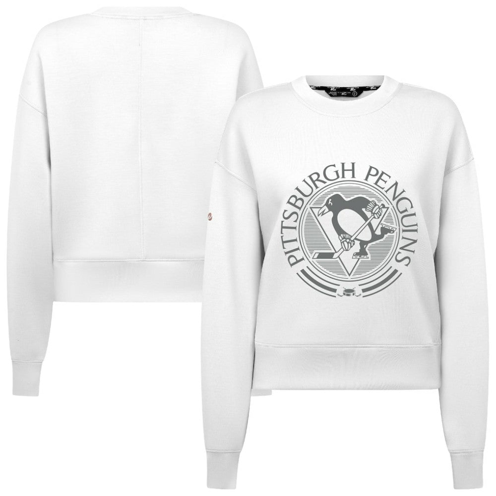 NHL Pittsburgh Penguins Levelwear Women's Slate & Snow Sponge Tri-Blend Sweatshirt - White
