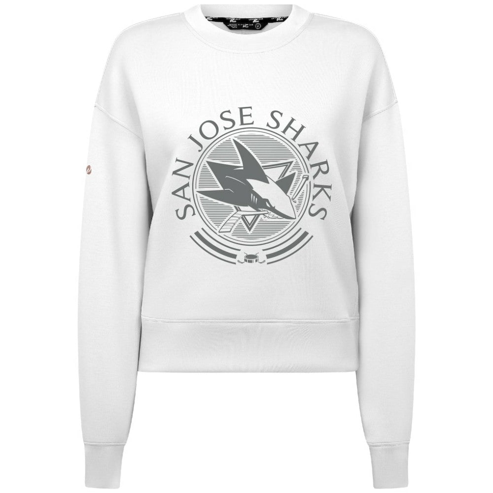 NHL San Jose Sharks Levelwear Women's Slate & Snow Sponge Tri-Blend Sweatshirt - White