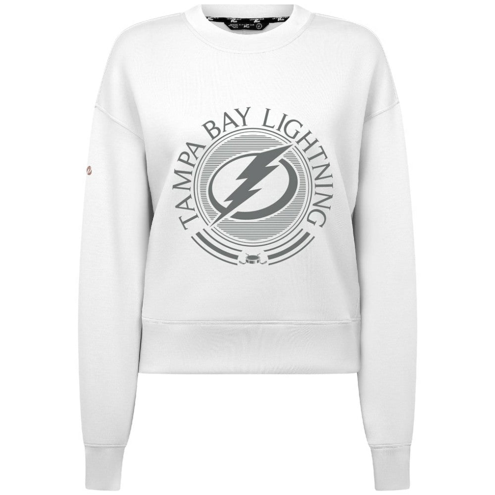 NHL Tampa Bay Lightning Levelwear Women's Slate & Snow Sponge Tri-Blend Sweatshirt - White