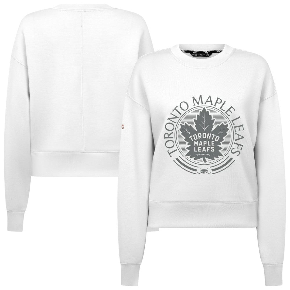 NHL Toronto Maple Leafs Levelwear Women's Slate & Snow Sponge Tri-Blend Sweatshirt - White