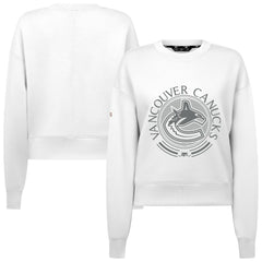 NHL Vancouver Canucks Levelwear Women's Slate & Snow Sponge Tri-Blend Sweatshirt - White