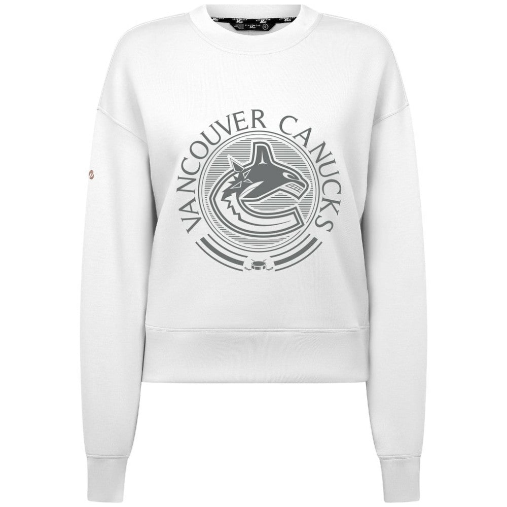 NHL Vancouver Canucks Levelwear Women's Slate & Snow Sponge Tri-Blend Sweatshirt - White