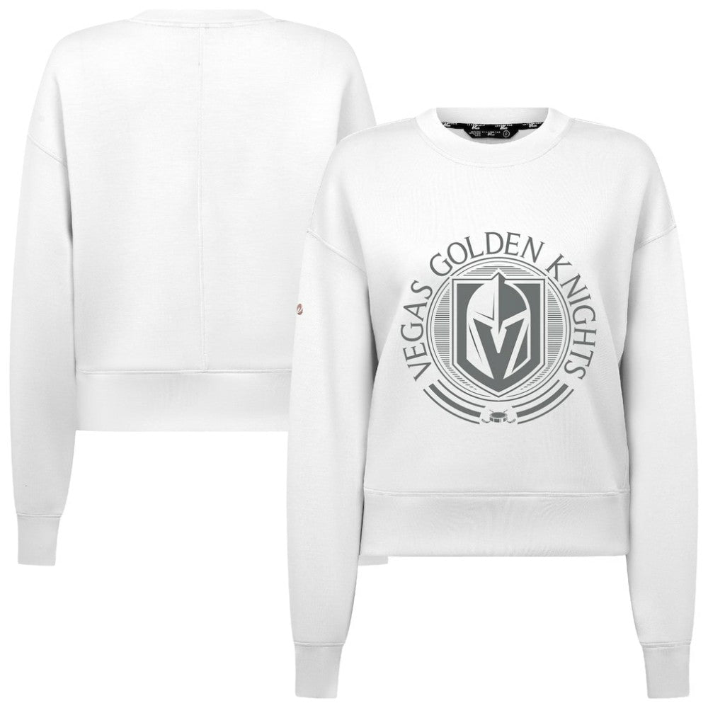 NHL Vegas Golden Knights Levelwear Women's Slate & Snow Sponge Tri-Blend Sweatshirt - White