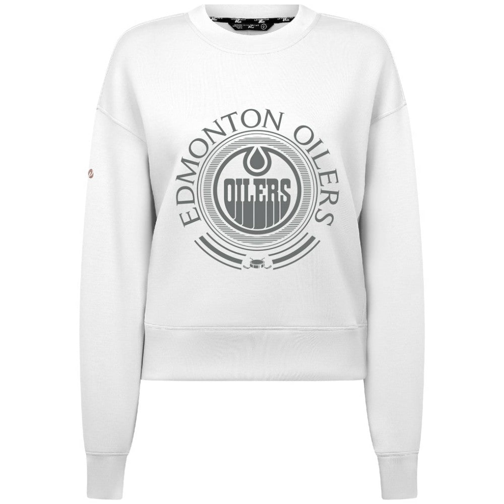 NHL Edmonton Oilers Levelwear Women's Slate & Snow Sponge Tri-Blend Sweatshirt - White
