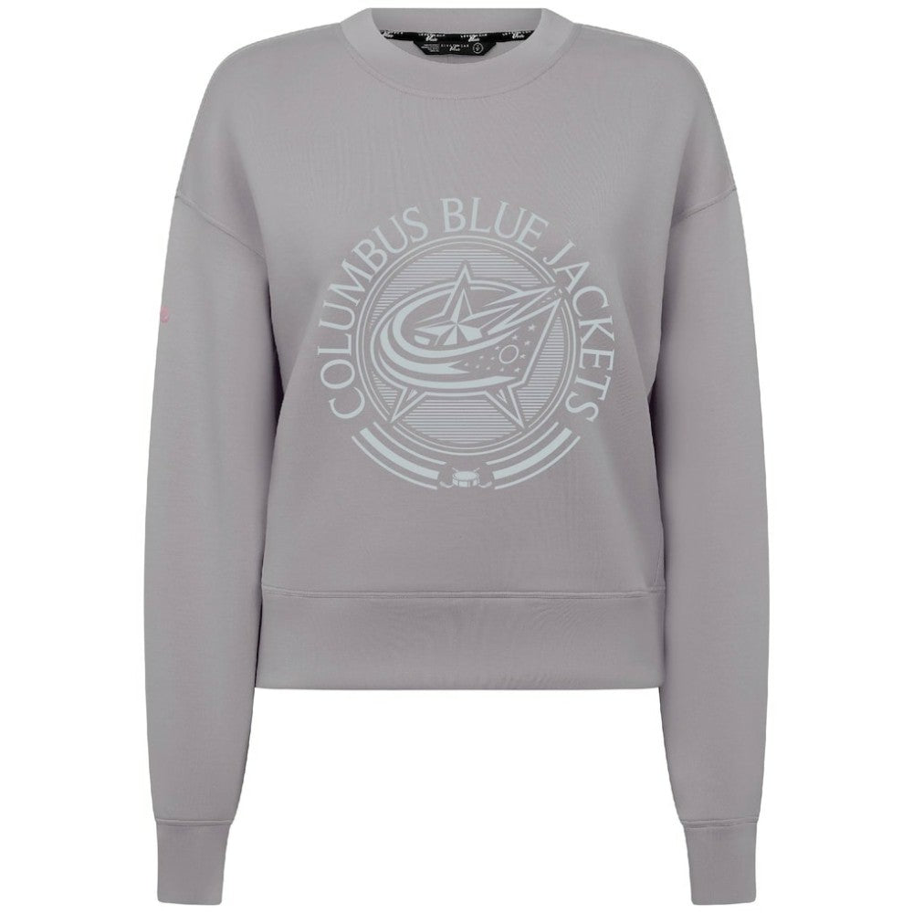 NHL Columbus Blue Jackets Levelwear Women's Slate & Snow Sponge Tri-Blend Sweatshirt - Gray