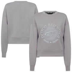 NHL Detroit Red Wings Levelwear Women's Slate & Snow Sponge Tri-Blend Sweatshirt - Gray