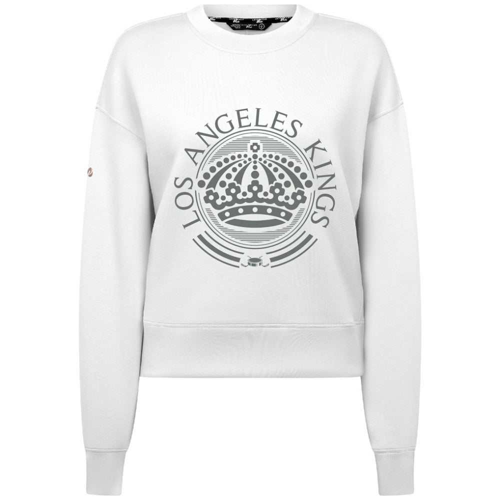 NHL Los Angeles Kings Levelwear Women's Slate & Snow Sponge Tri-Blend Sweatshirt - White