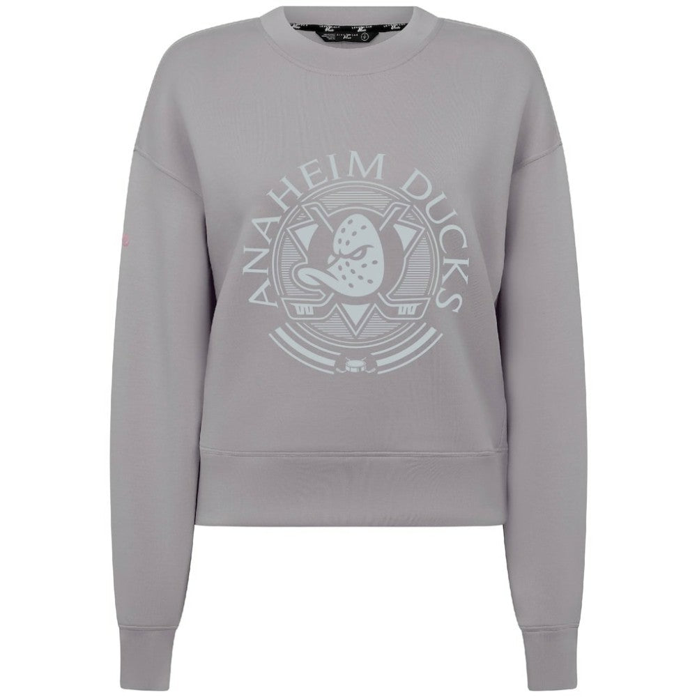 NHL Anaheim Ducks Levelwear Women's Slate & Snow Sponge Tri-Blend Sweatshirt - Gray